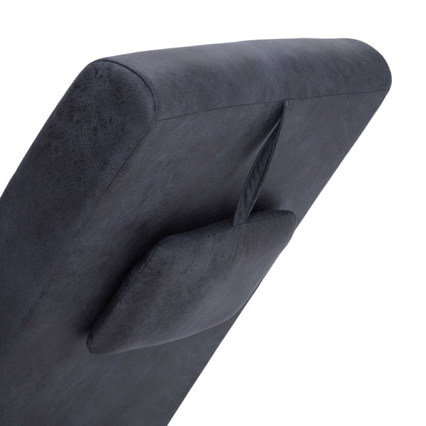 vidaXL Massage Chaise Lounge with Cushion Grey Suede Look