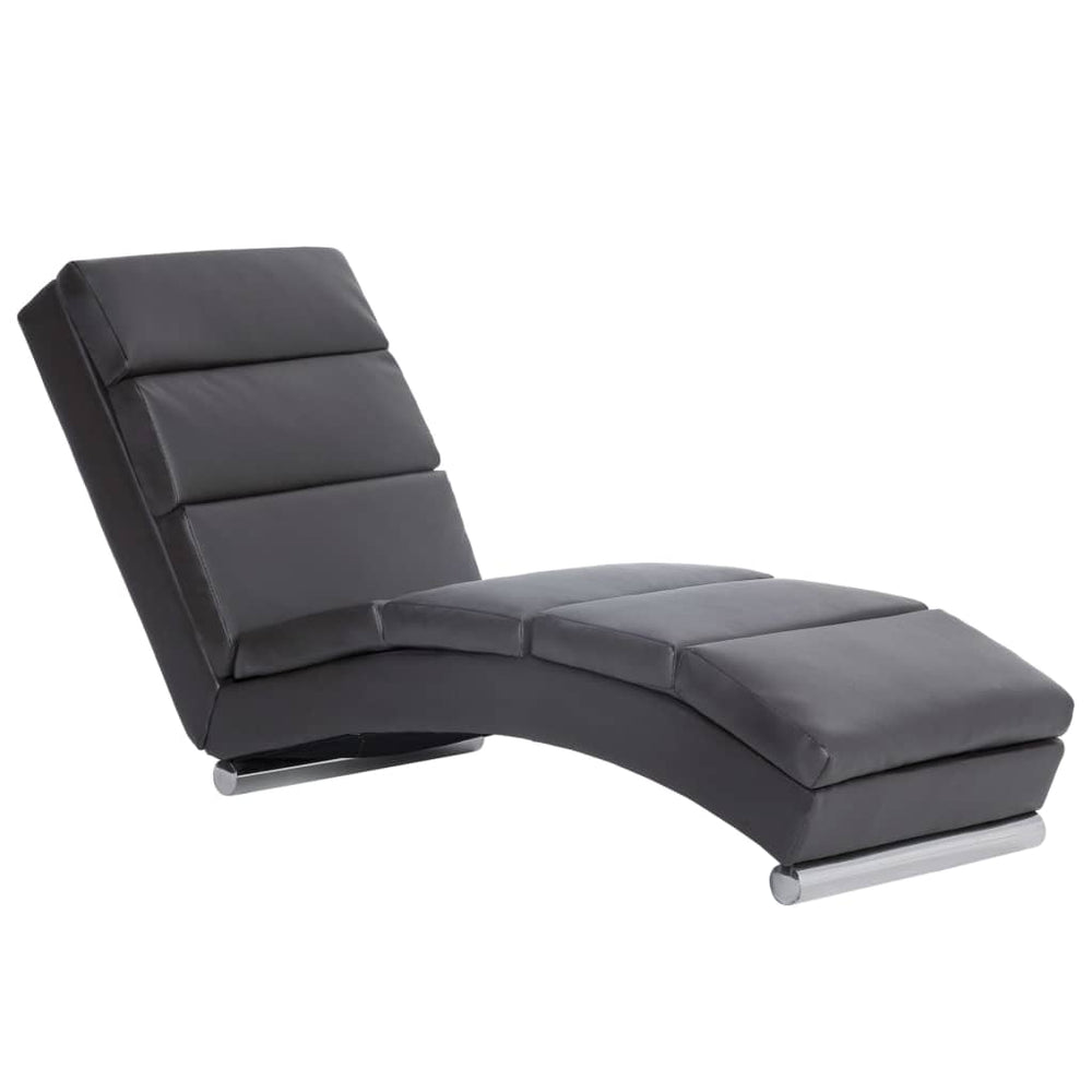 vidaXL Chaise Lounge Grey Faux Leather