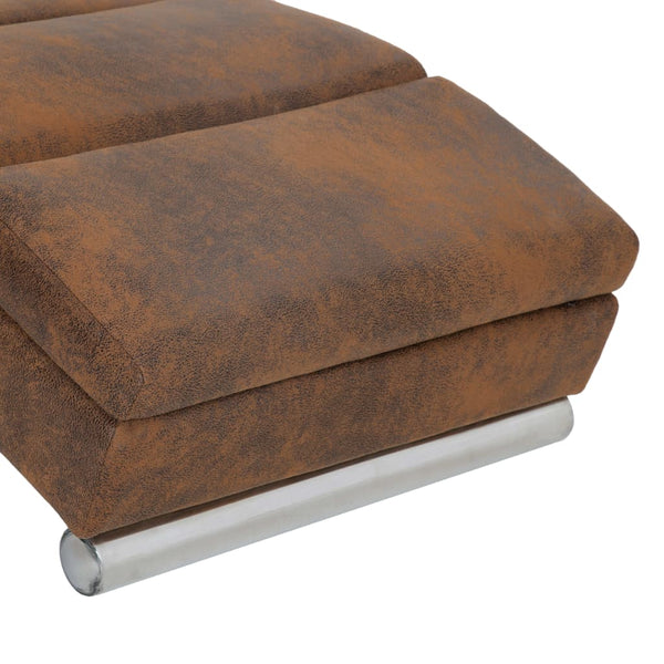 vidaXL Chaise Lounge Brown Suede Look