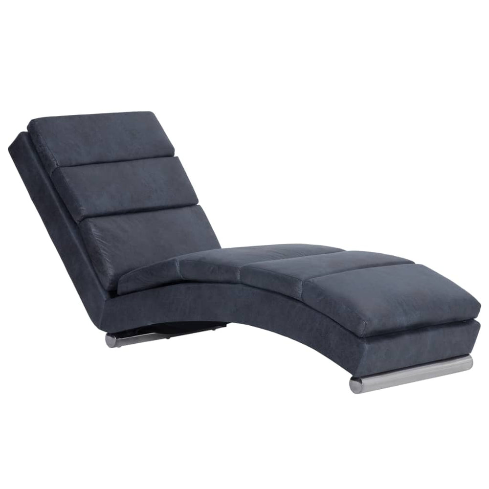 vidaXL Chaise Lounge Grey Suede Look