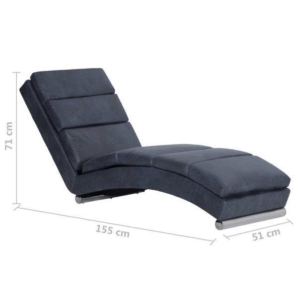 vidaXL Chaise Lounge Grey Suede Look
