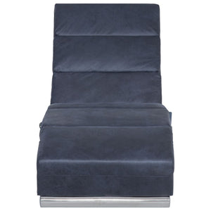 vidaXL Massage Chaise Lounge Grey Suede-Look
