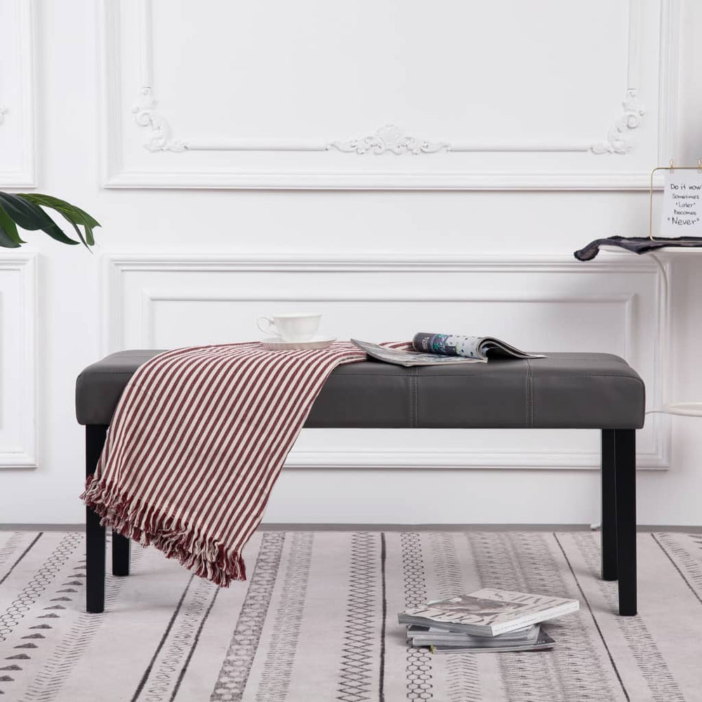 vidaXL Bench 106 cm Grey Artificial Leather