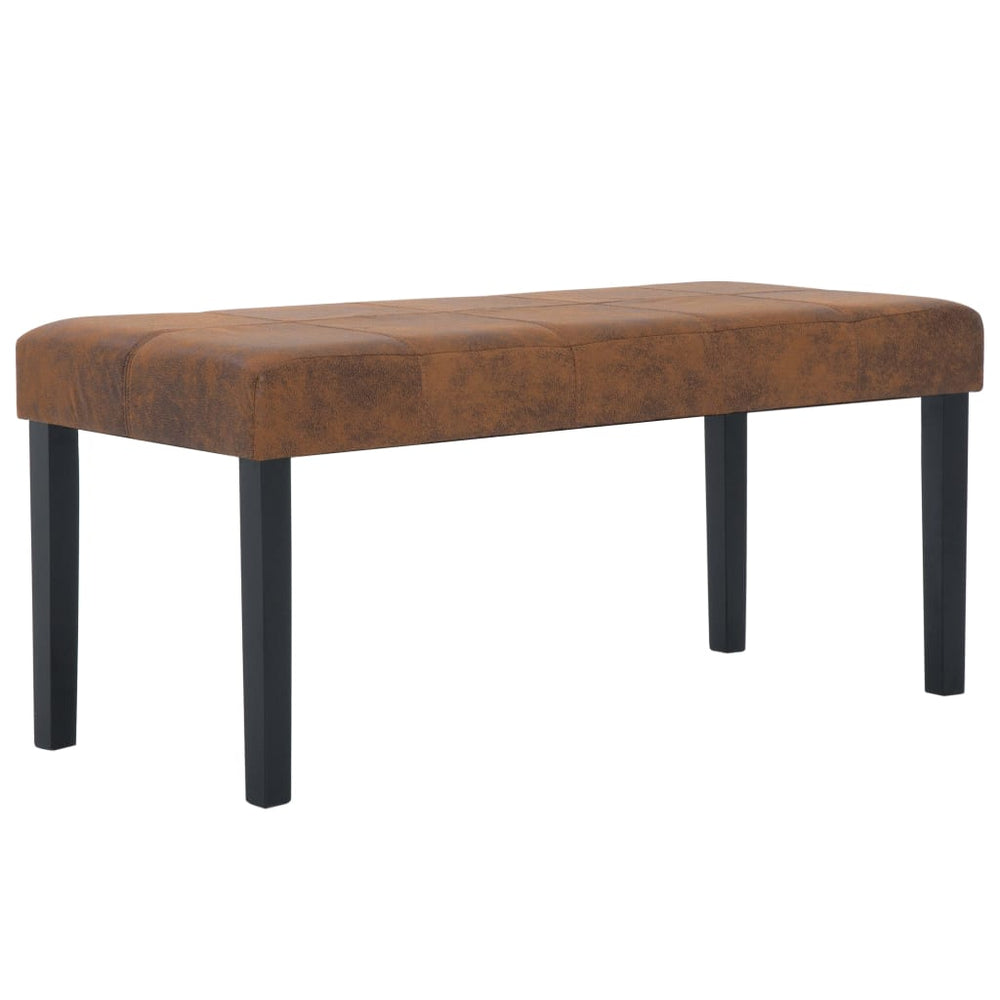 vidaXL Bench 106 cm Brown Suede Look