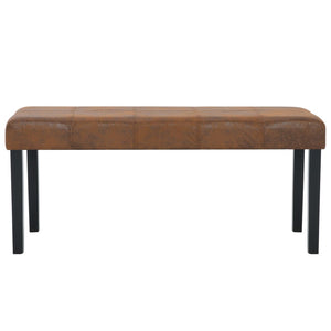 vidaXL Bench 106 cm Brown Suede Look