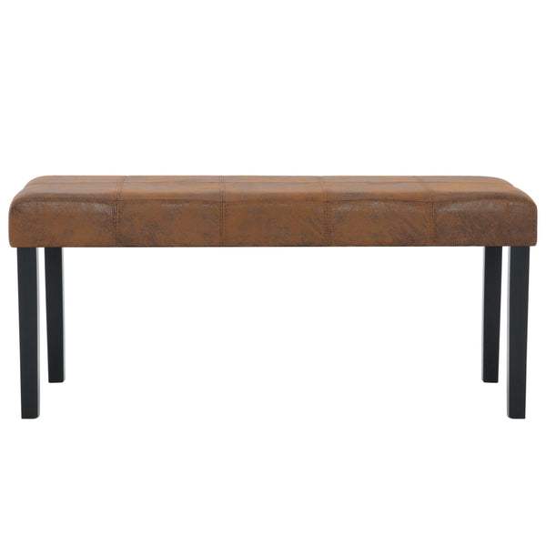 vidaXL Bench 106 cm Brown Suede Look