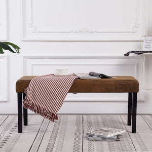 vidaXL Bench 106 cm Brown Suede Look