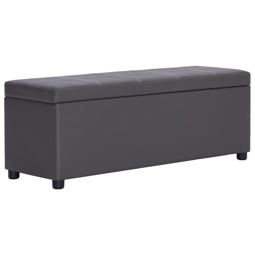 vidaXL Storage Bench 116 cm Grey Faux Leather