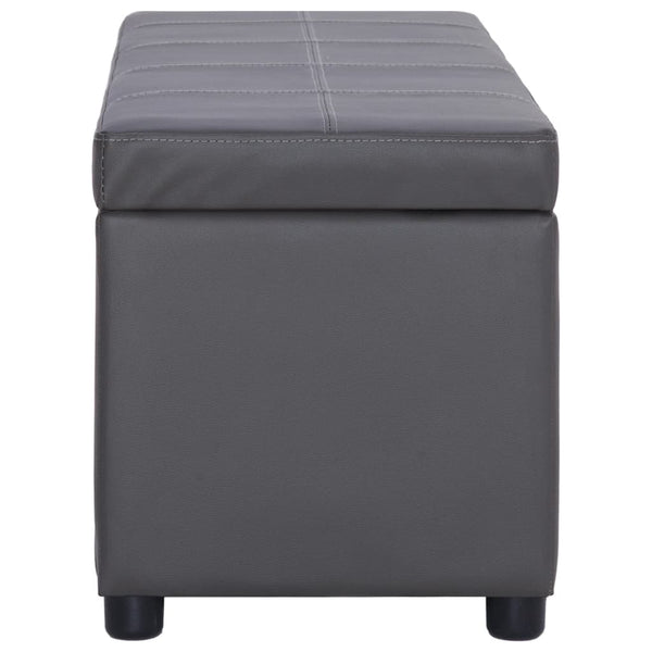 vidaXL Storage Bench 116 cm Grey Faux Leather