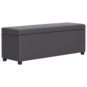 vidaXL Storage Bench 116 cm Grey Faux Leather