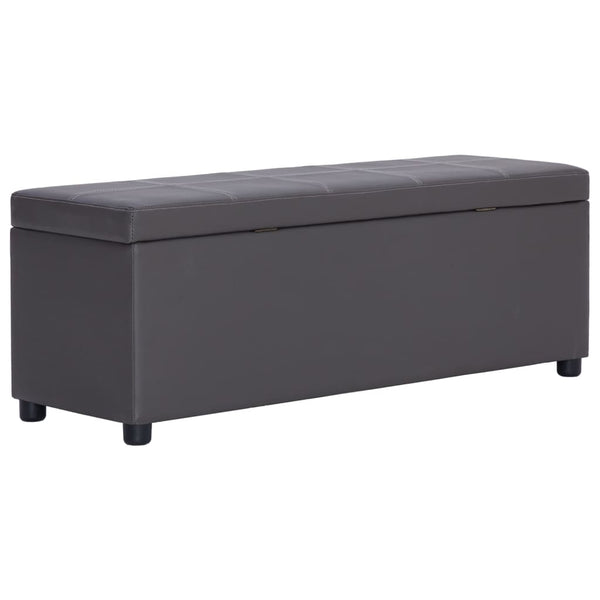 vidaXL Storage Bench 116 cm Grey Faux Leather