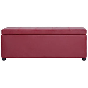 vidaXL Storage Bench 116 cm Wine Red Faux Leather