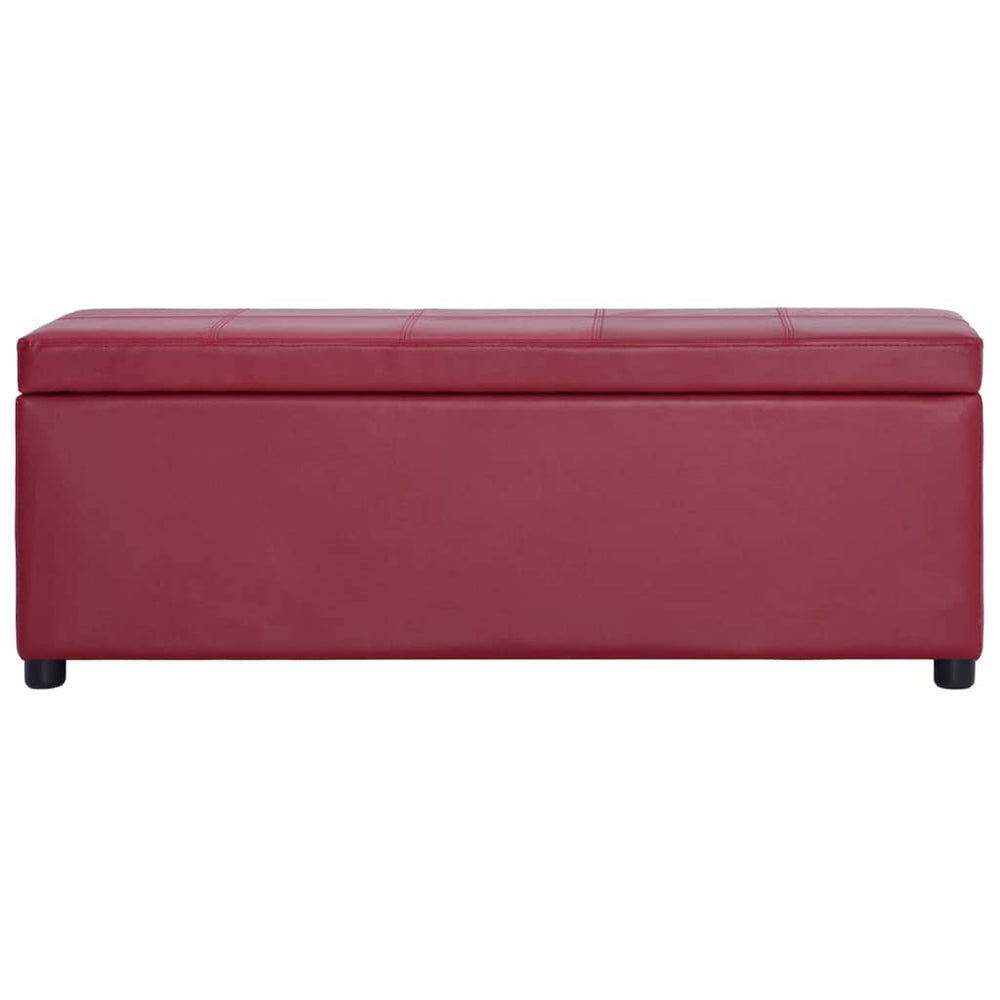 vidaXL Storage Bench 116 cm Wine Red Faux Leather