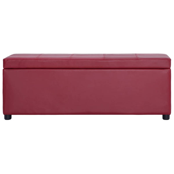 vidaXL Storage Bench 116 cm Wine Red Faux Leather