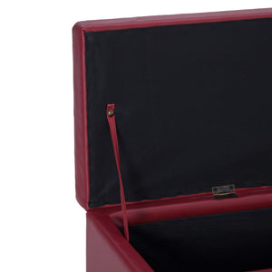 vidaXL Storage Bench 116 cm Wine Red Faux Leather