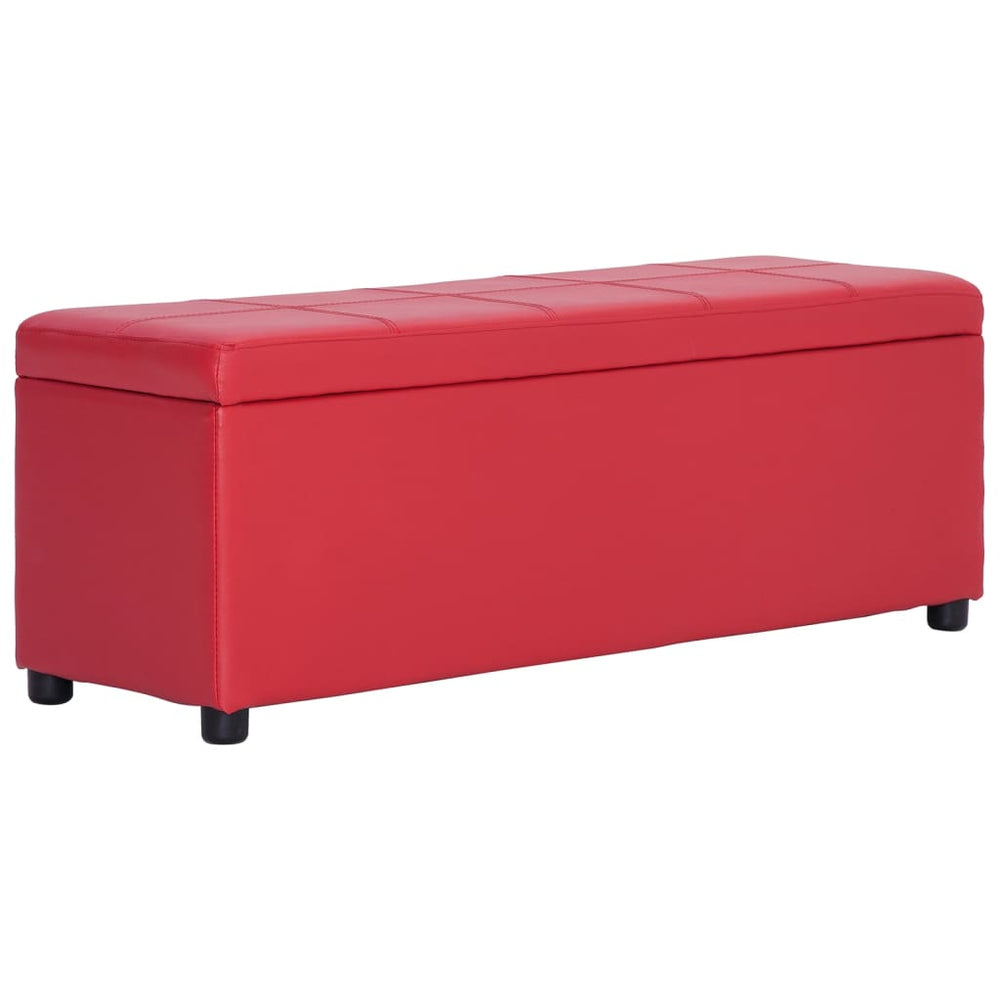 vidaXL Storage Bench 116 cm Red Faux Leather