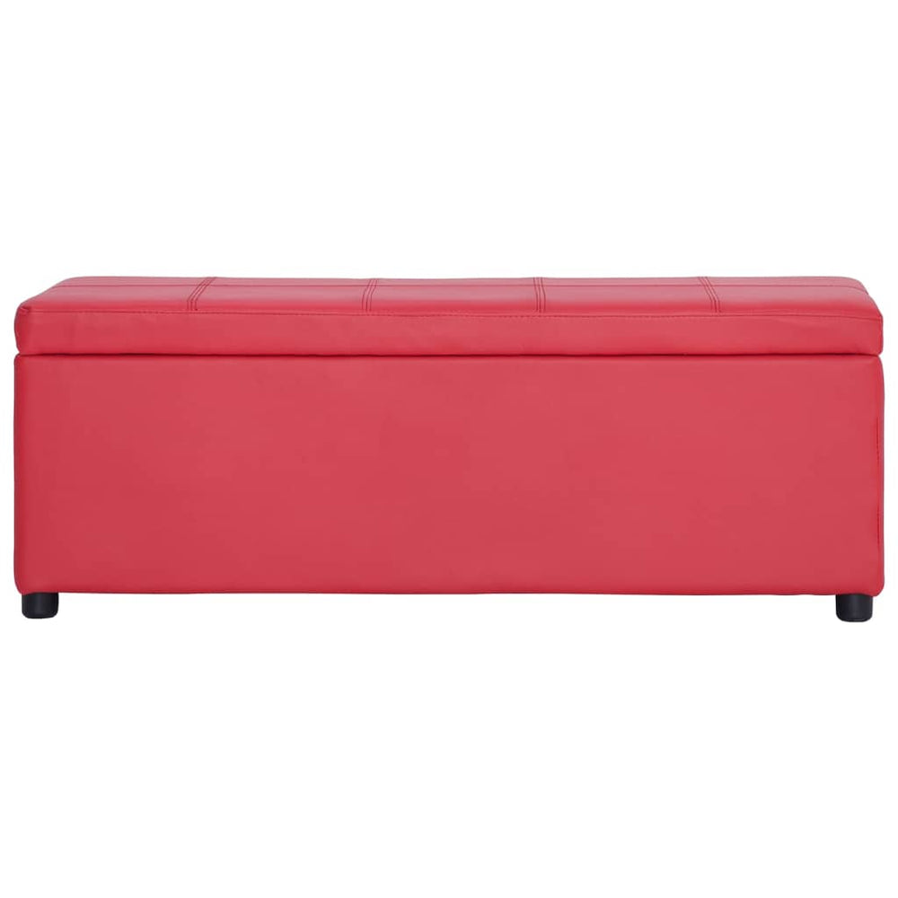 vidaXL Storage Bench 116 cm Red Faux Leather