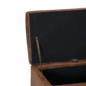 vidaXL Storage Bench 116 cm Brown Suede Look