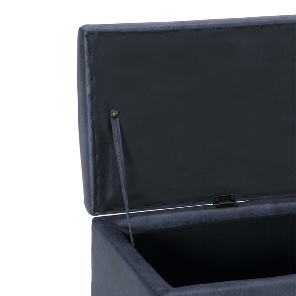 vidaXL Storage Bench 116 cm Grey Suede Look