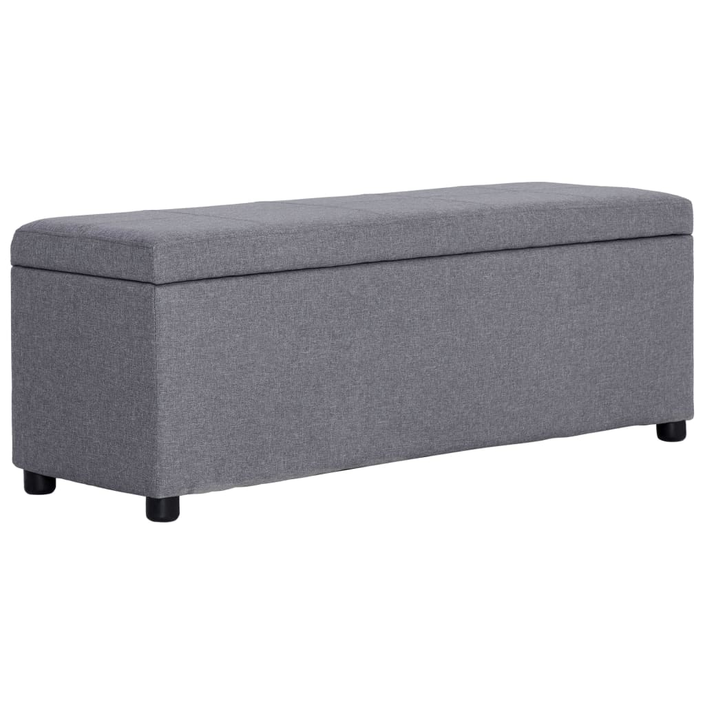 vidaXL Storage Bench 116 cm Light Grey Polyester