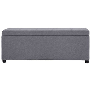 vidaXL Storage Bench 116 cm Light Grey Polyester