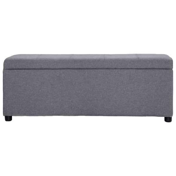 vidaXL Storage Bench 116 cm Light Grey Polyester