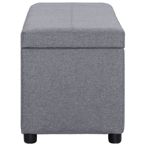 vidaXL Storage Bench 116 cm Light Grey Polyester