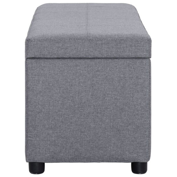 vidaXL Storage Bench 116 cm Light Grey Polyester