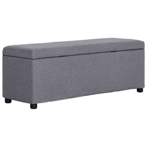 vidaXL Storage Bench 116 cm Light Grey Polyester