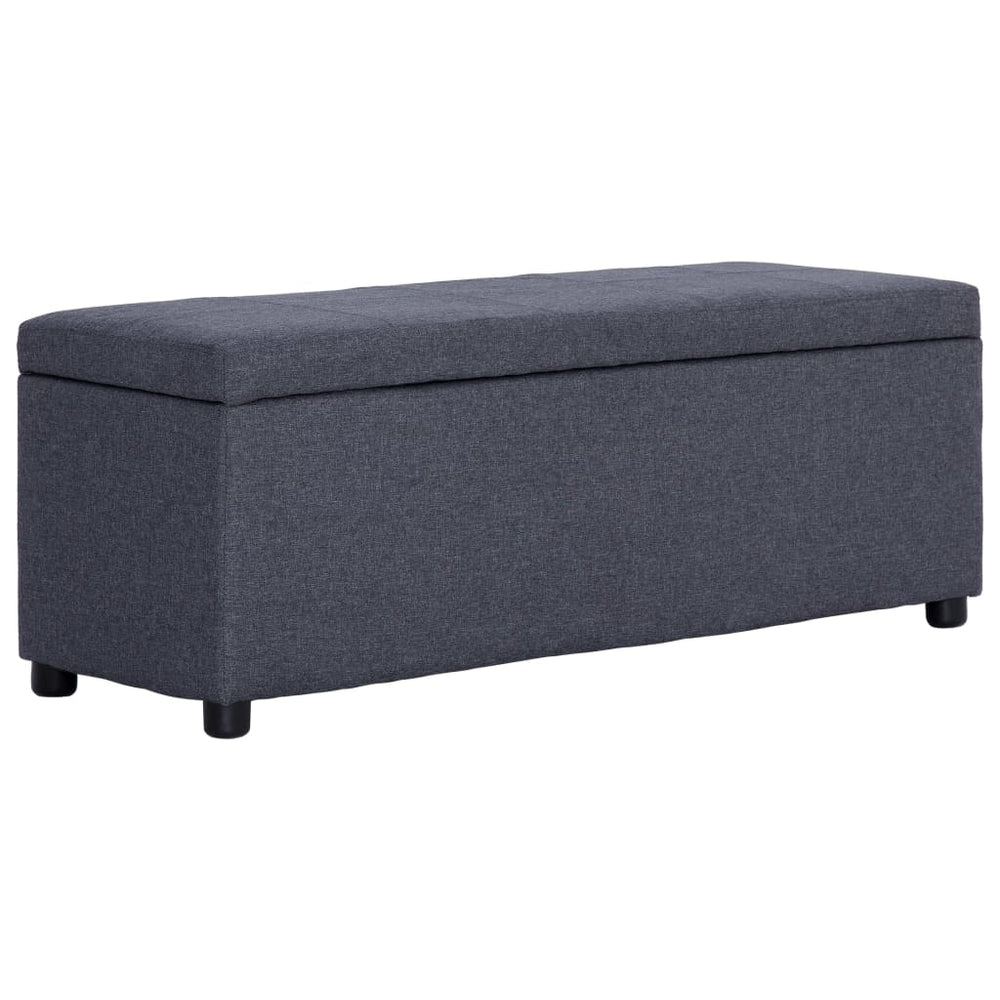 vidaXL Storage Bench 116 cm Dark Grey Polyester