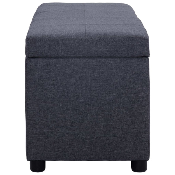 vidaXL Storage Bench 116 cm Dark Grey Polyester