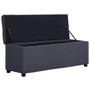 vidaXL Storage Bench 116 cm Dark Grey Polyester