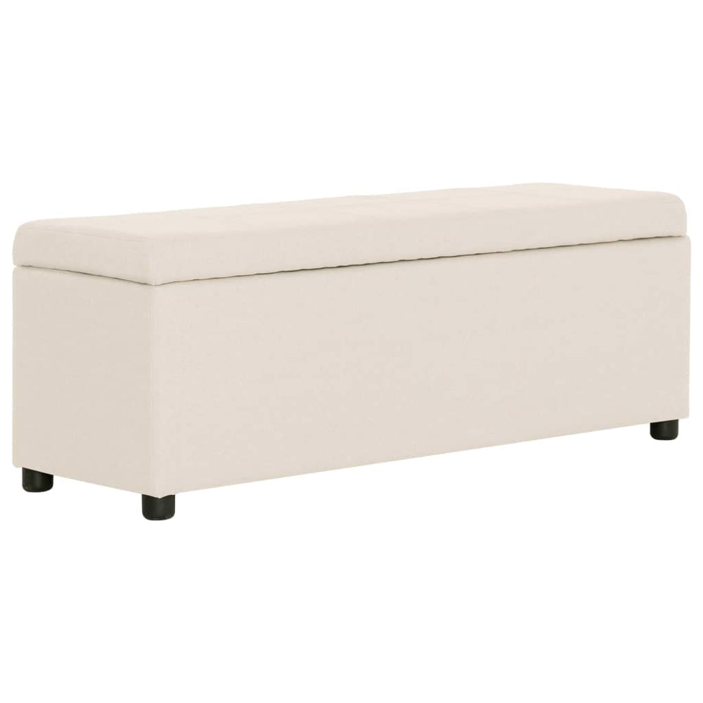 vidaXL Storage Bench 116 cm Cream Polyester