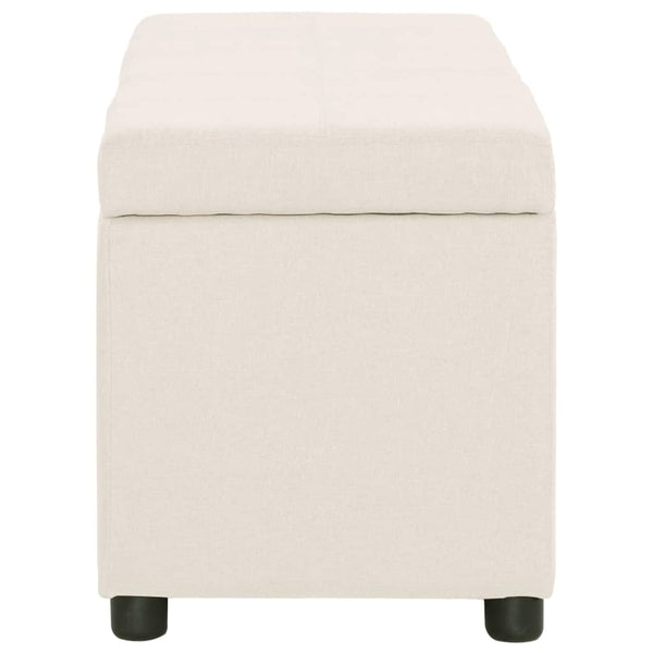 vidaXL Storage Bench 116 cm Cream Polyester