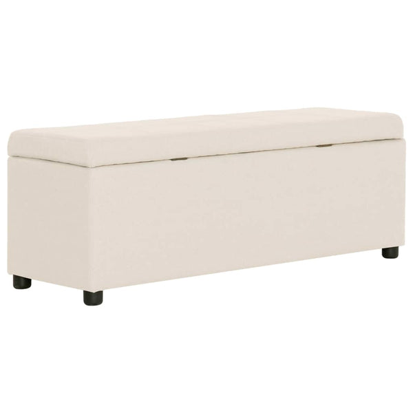 vidaXL Storage Bench 116 cm Cream Polyester
