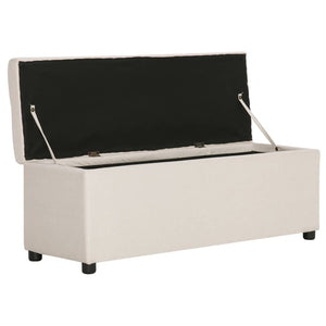 vidaXL Storage Bench 116 cm Cream Polyester