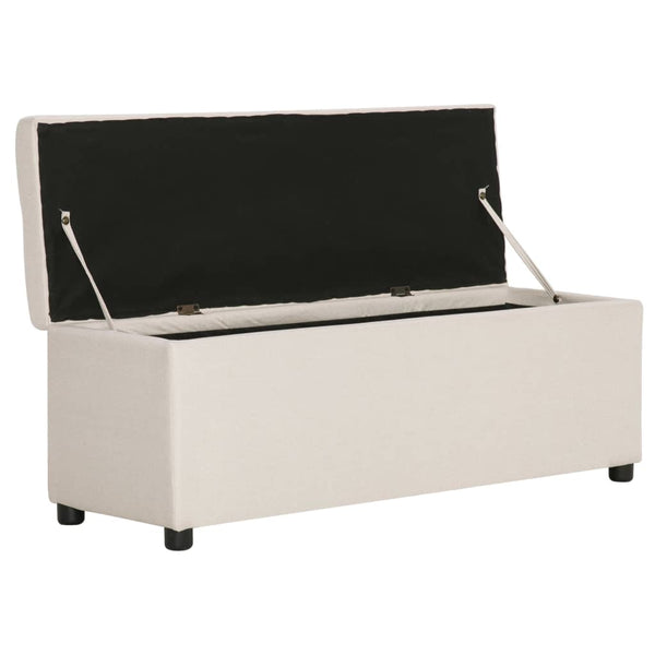 vidaXL Storage Bench 116 cm Cream Polyester