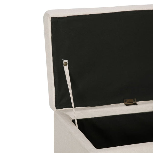 vidaXL Storage Bench 116 cm Cream Polyester