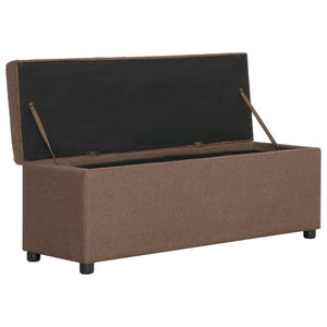 vidaXL Storage Bench 116 cm Brown Polyester