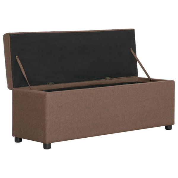 vidaXL Storage Bench 116 cm Brown Polyester