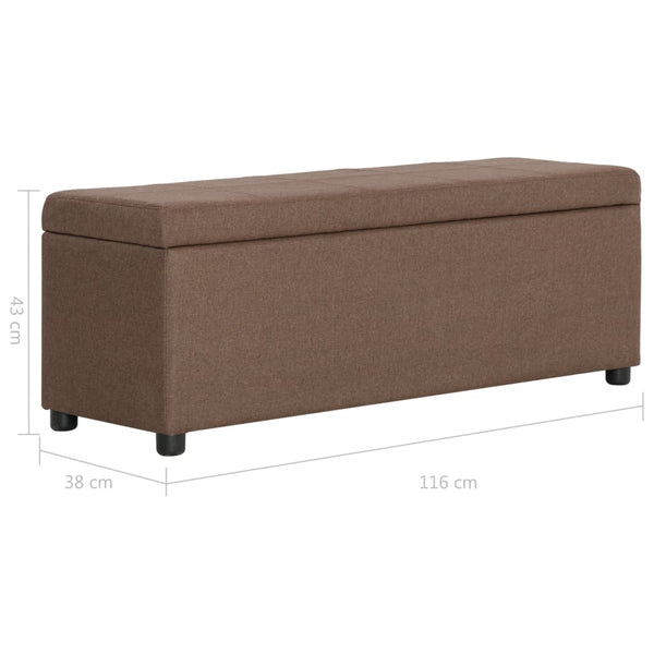 vidaXL Storage Bench 116 cm Brown Polyester