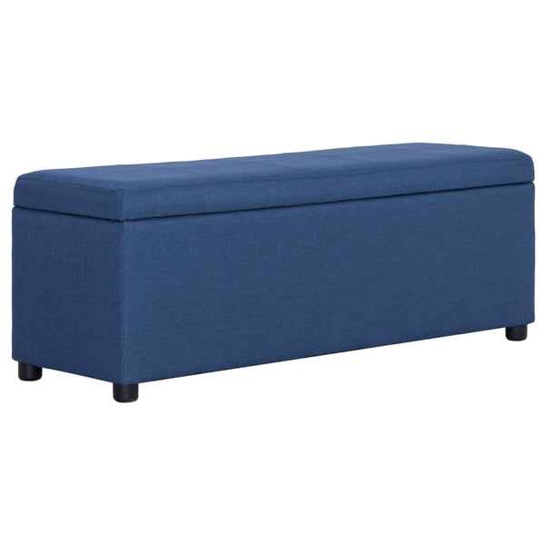 vidaXL Bench with Storage Compartment 116 cm Blue Polyester