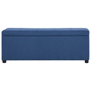 vidaXL Bench with Storage Compartment 116 cm Blue Polyester