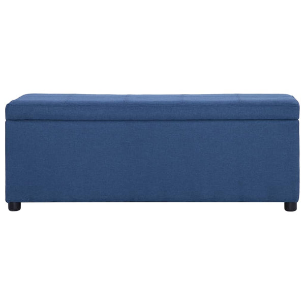 vidaXL Bench with Storage Compartment 116 cm Blue Polyester