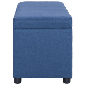 vidaXL Bench with Storage Compartment 116 cm Blue Polyester