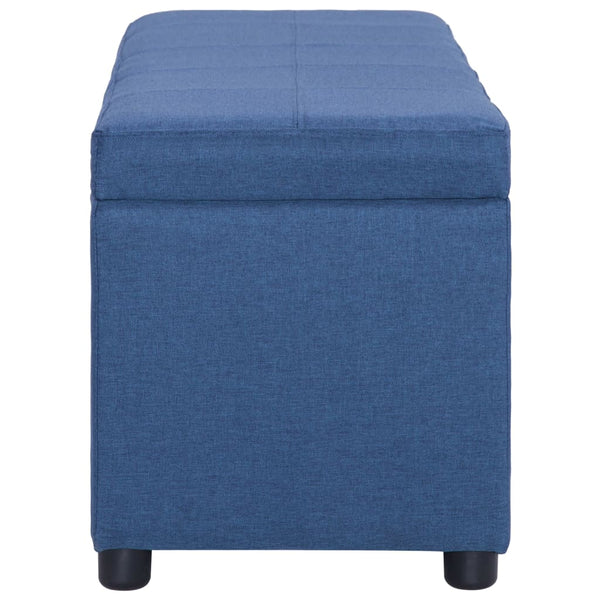 vidaXL Bench with Storage Compartment 116 cm Blue Polyester