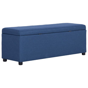 vidaXL Bench with Storage Compartment 116 cm Blue Polyester