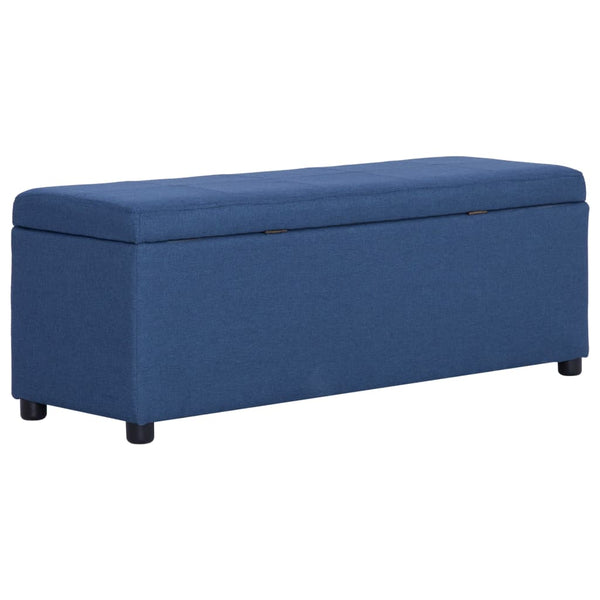 vidaXL Bench with Storage Compartment 116 cm Blue Polyester
