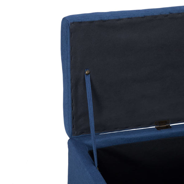 vidaXL Bench with Storage Compartment 116 cm Blue Polyester