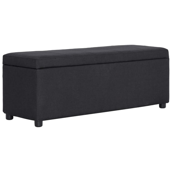 vidaXL Storage Bench 116 cm Black Polyester